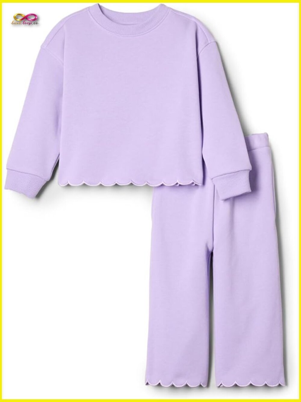 Toddler Baby Girl French Terry Sweatshirt Pant Set Long Sleeve Pull On 2 Piece